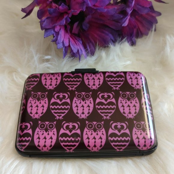 OWLS Wallet RFID Blocking Credit Debit Cards ID Black Purple - Picture 3 of 6